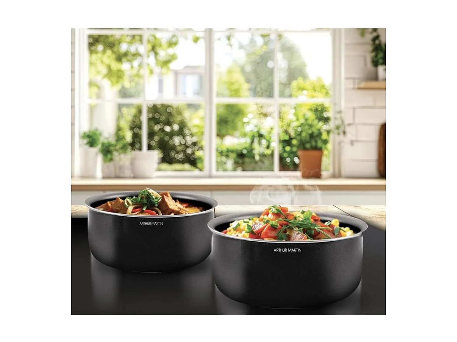 Arthur Martin AM558 inductiekookset 20-delig aluminium 2,5 mm met afneembare handgreep en luchtdichte deksels