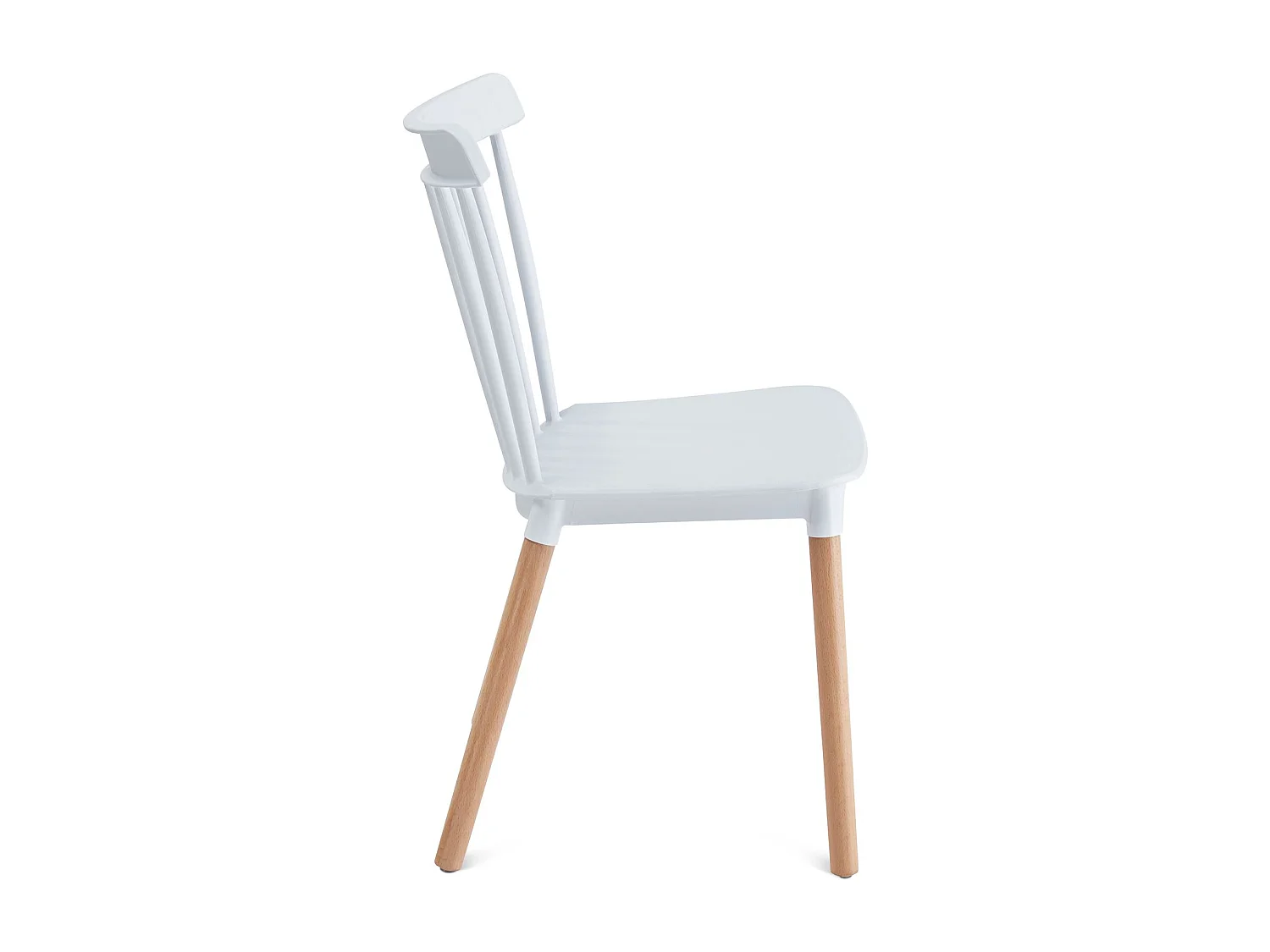 Lot de 4 chaises RAVI de salle à manger design, Blanc, Design scandinave avec assise confortable, Pieds en hêtre massif