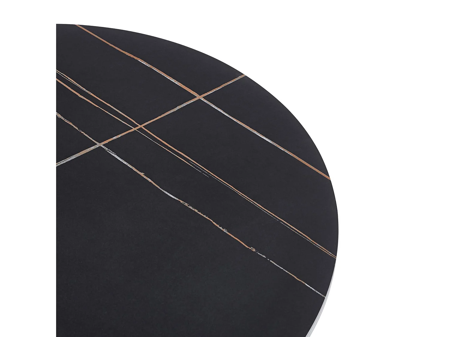 Table à Manger ronde LOIRE Ø 80 cm, Noir, Design Moderne pour Salle à Manger, Pour 2 à 3 personnes, Plateau en Céramique