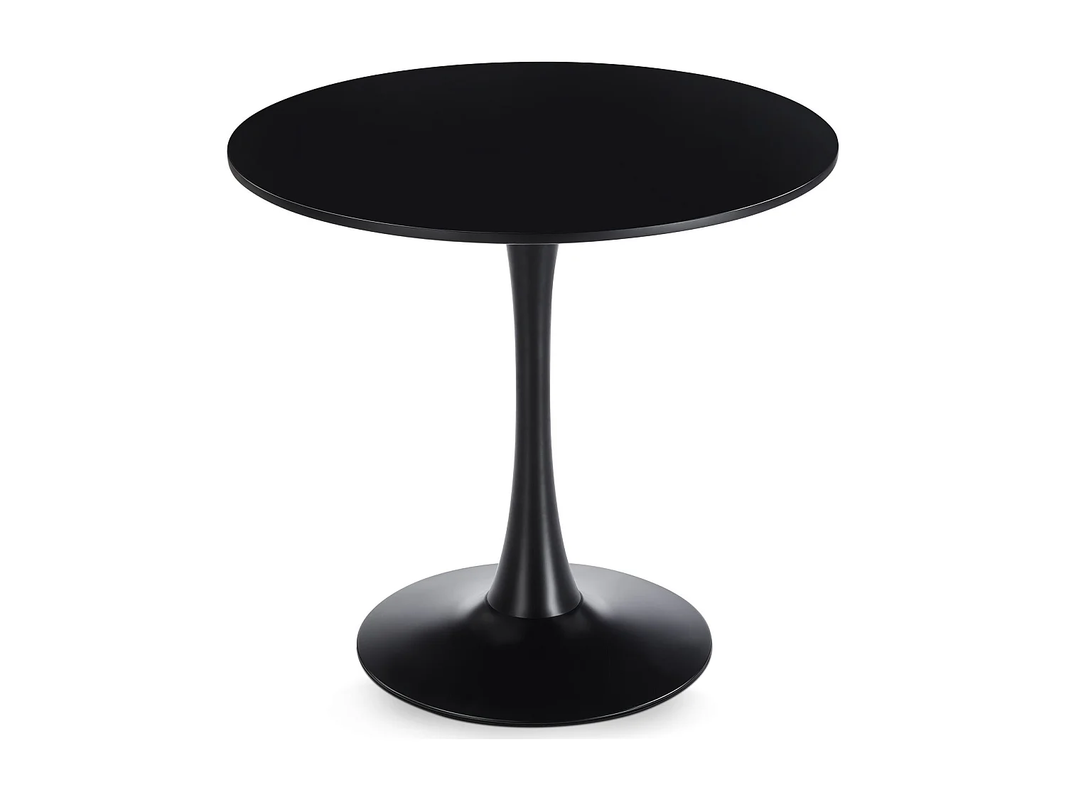 Table à Manger ronde LOIRE Ø 80 cm, Noir, Design Moderne pour Salle à Manger, Pour 2 à 3 personnes,