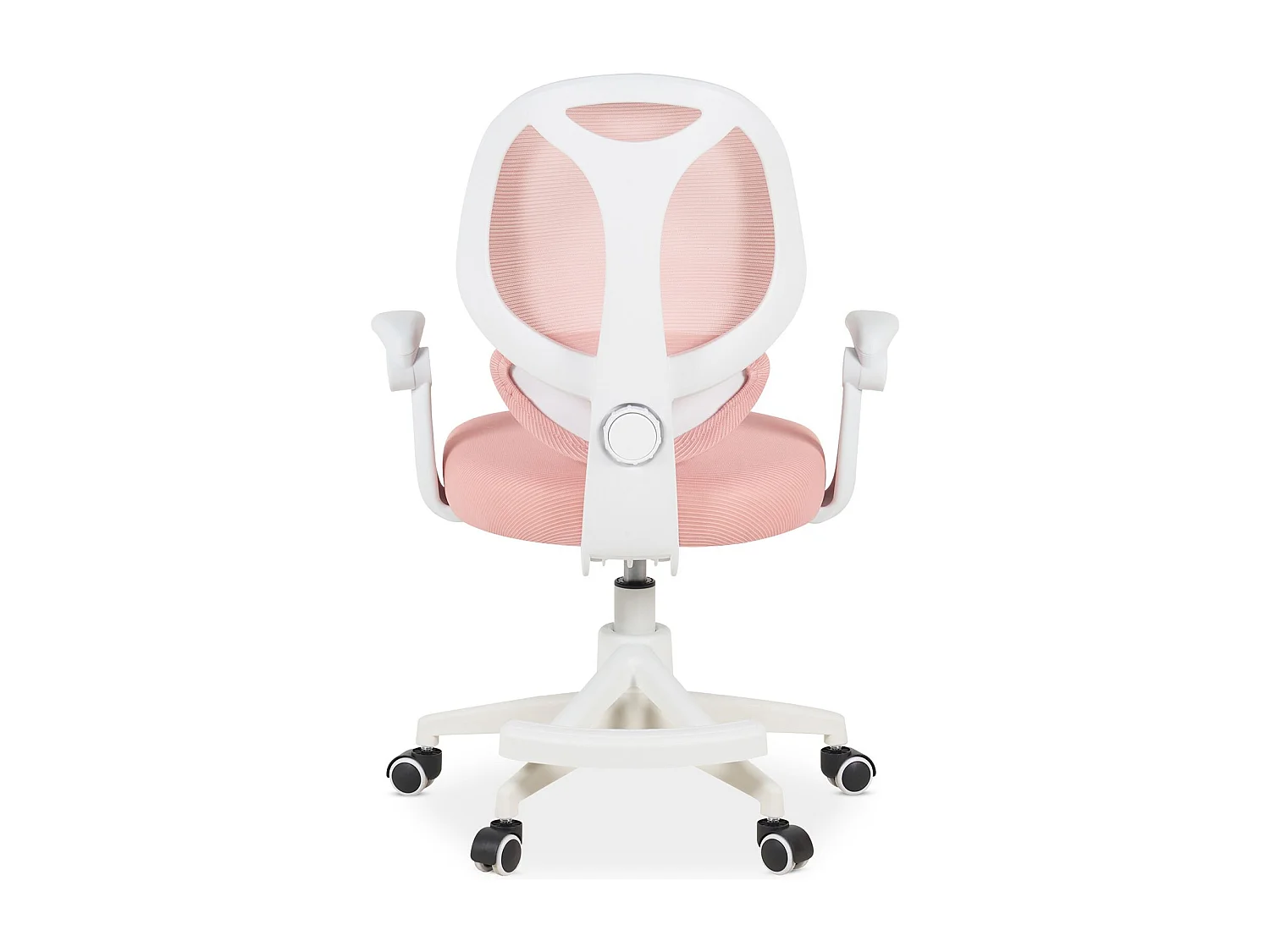 Chaise de Bureau pour Enfant ISLA Rose Pivotante avec Repose-Pied et Accoudoirs, Assise Rembourrée et Réglable
