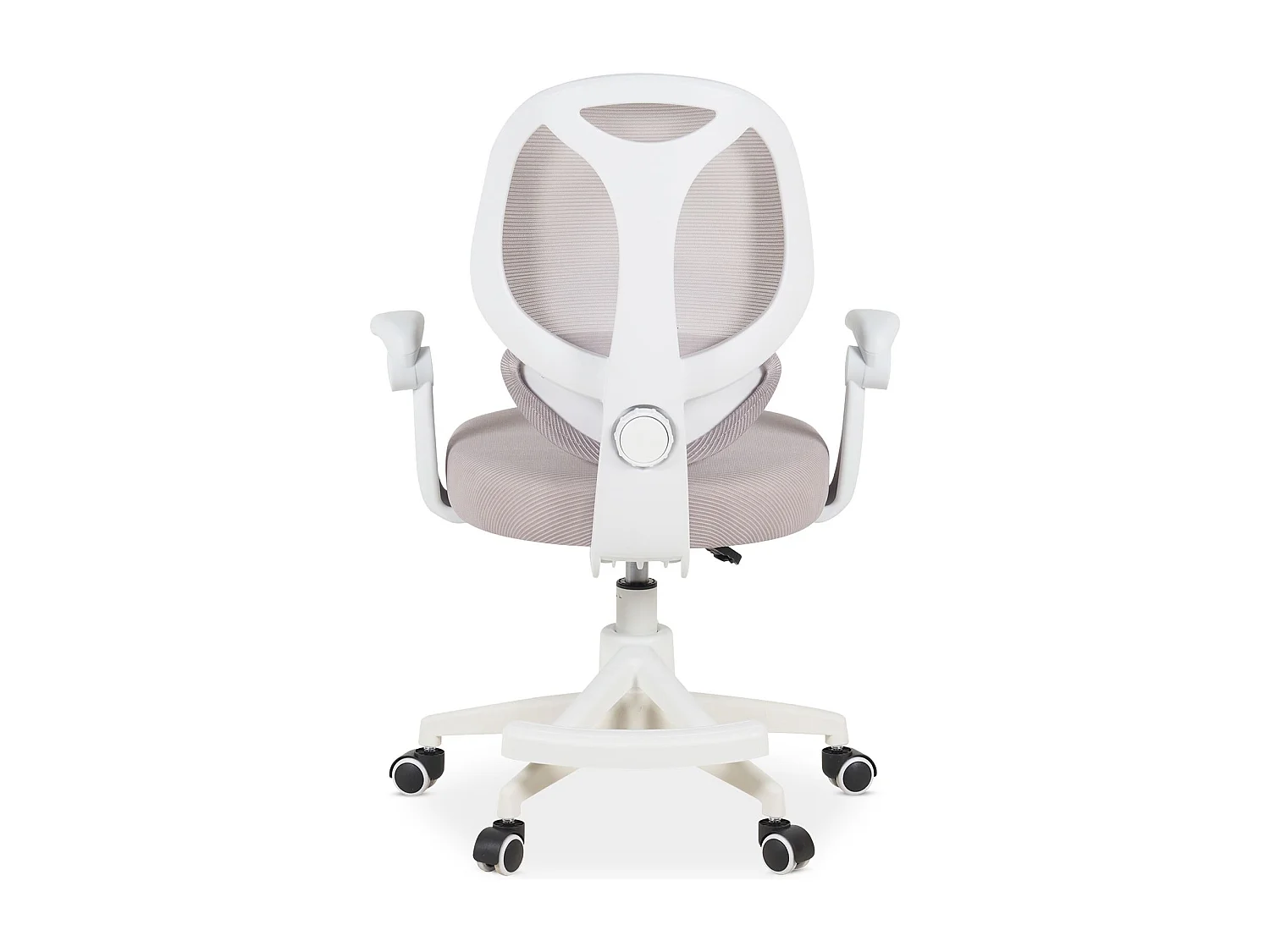 Chaise de Bureau pour Enfant ISLA Grise Pivotante avec Repose-Pied et Accoudoirs, Assise Rembourrée et Réglable
