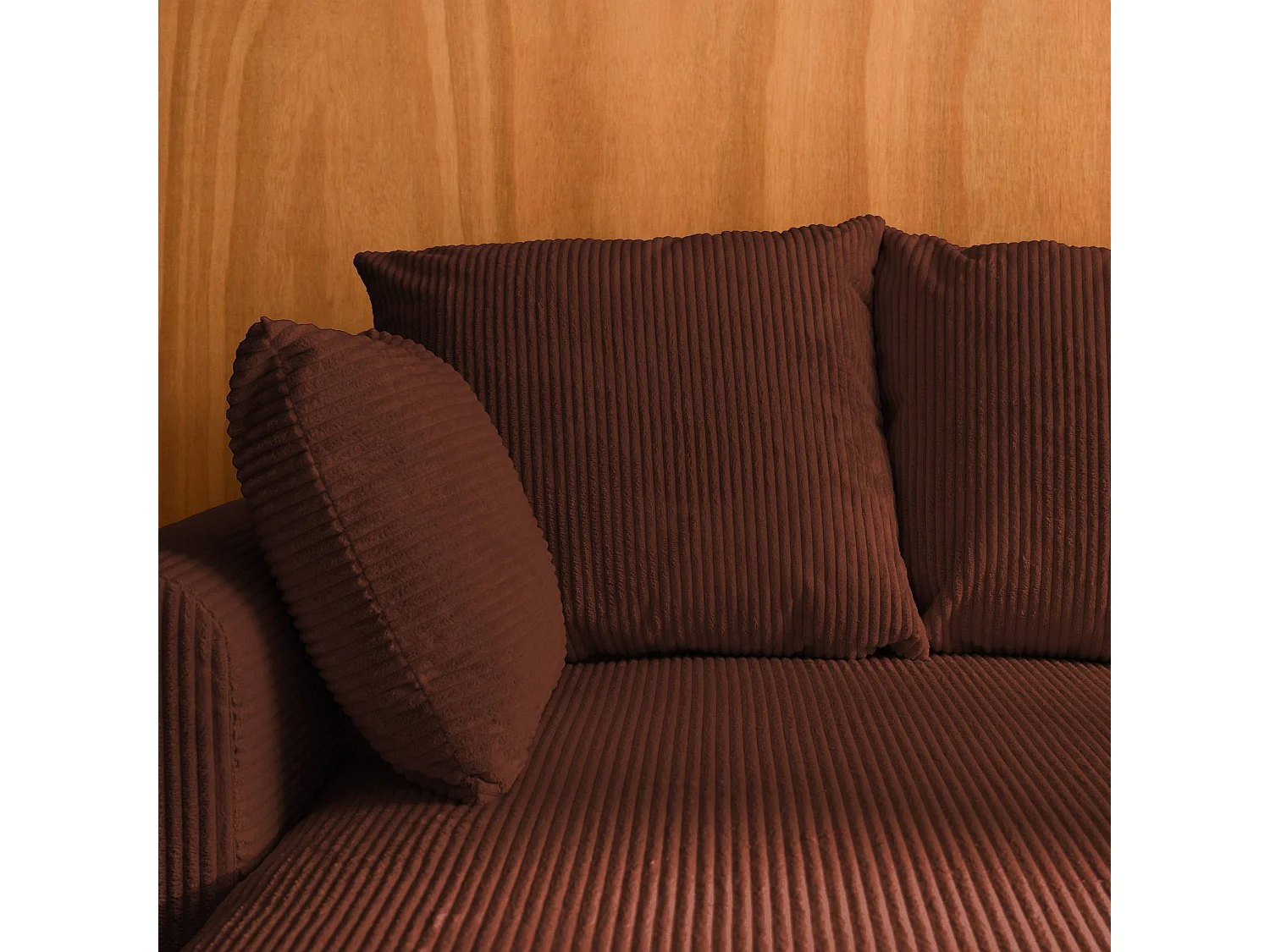 Divano letto angolare reversibile in velluto a coste, 3 posti