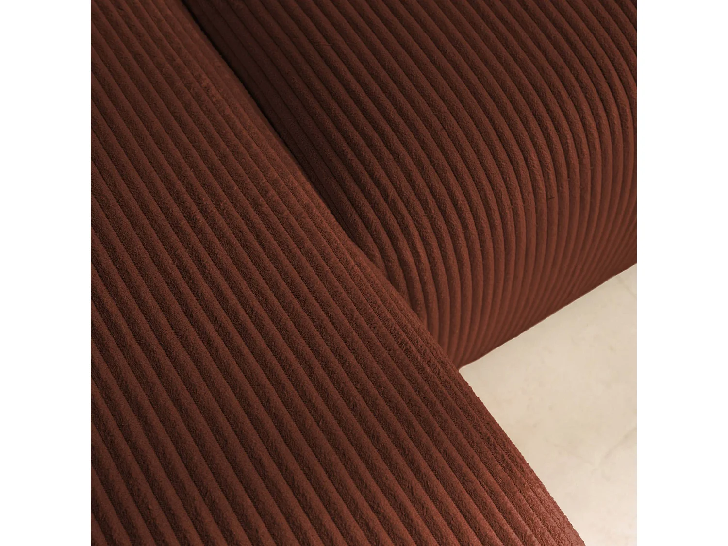 Divano letto angolare reversibile in velluto a coste, 3 posti