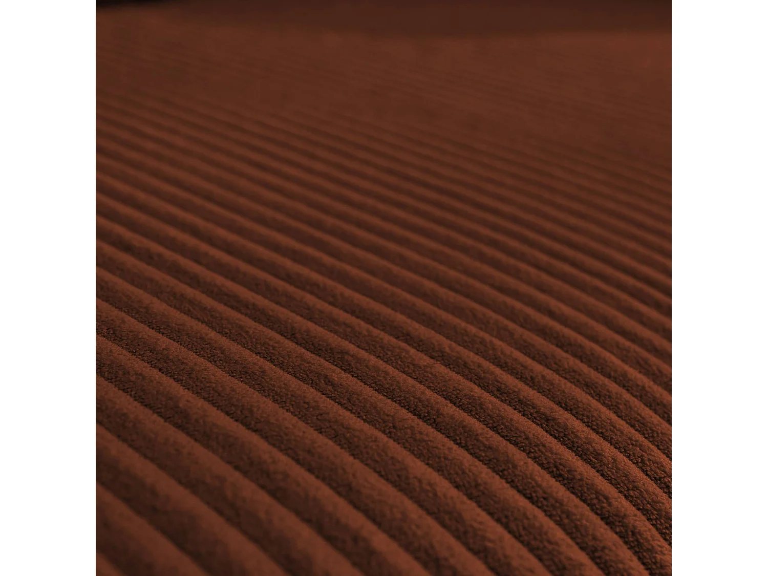 Canapé d'angle convertible réversible 3 places velours côtelé brique avec coffre de rangement - Almo