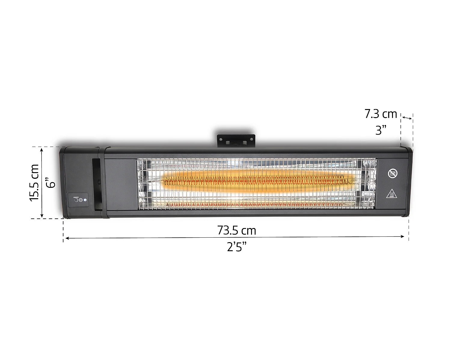Canopia Chauffage extérieur Aluminium et Fibre de Carbone 1800 W