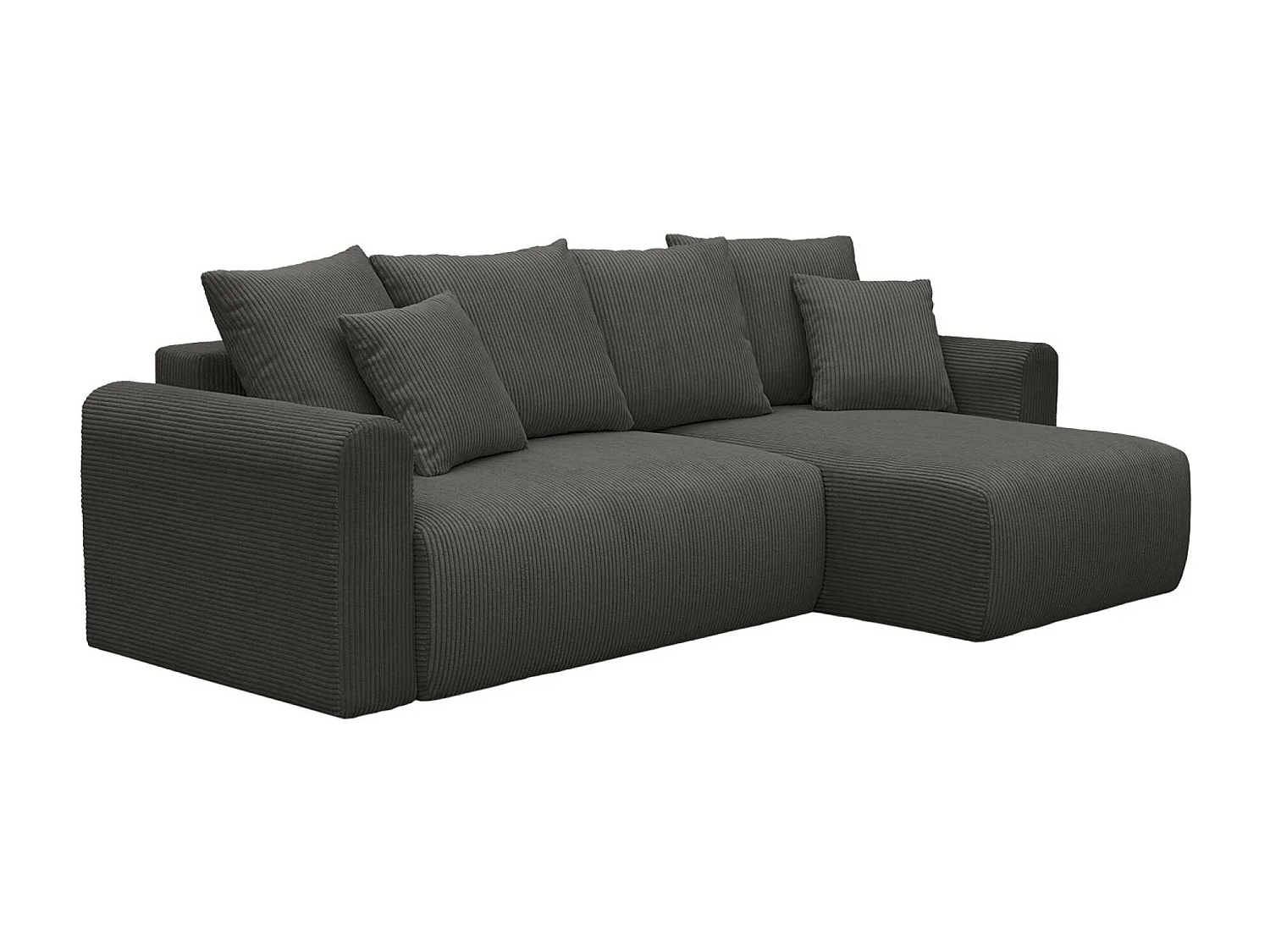 Divano letto angolare reversibile in velluto a coste, 3 posti,