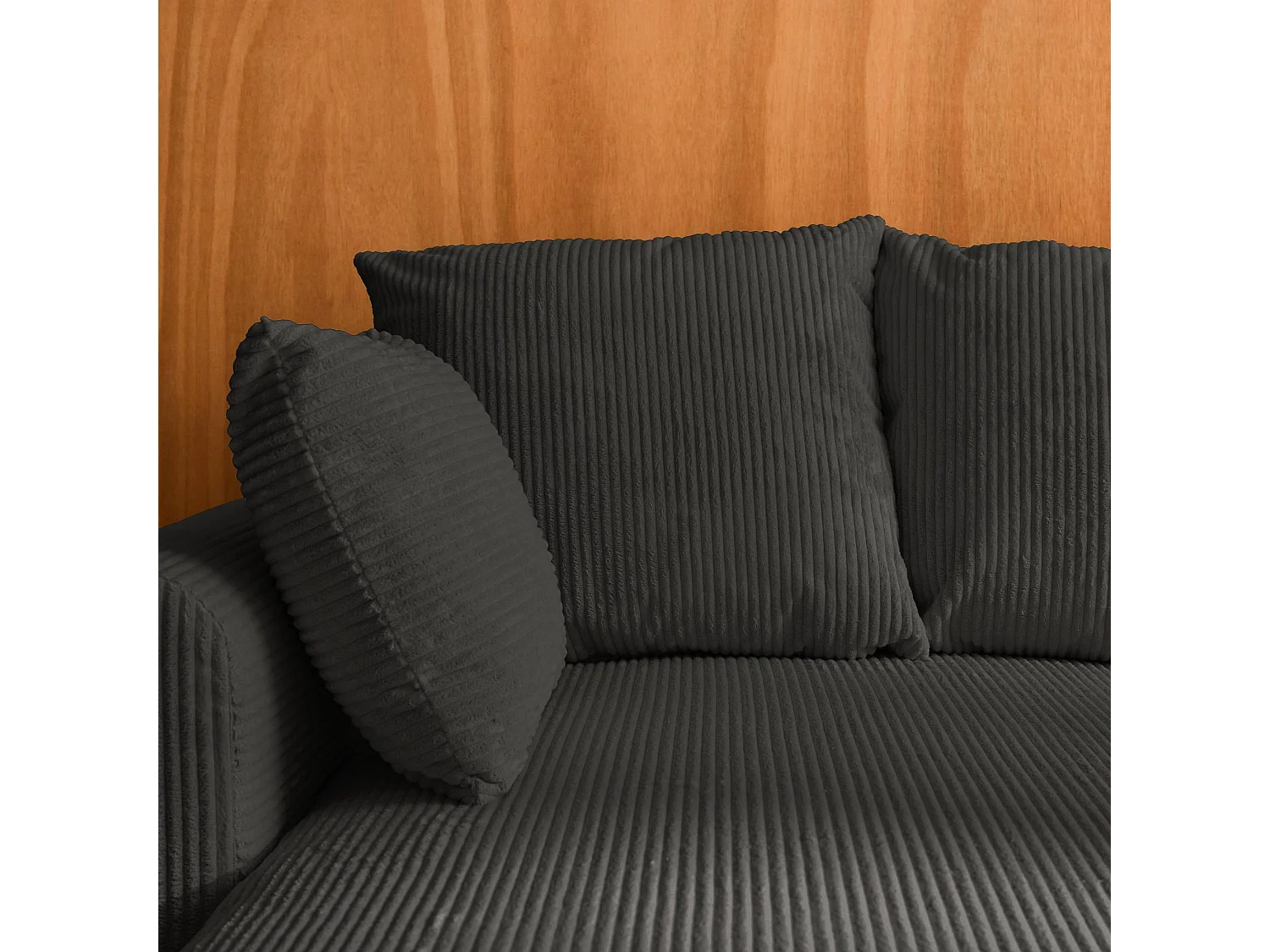 Divano letto angolare reversibile in velluto a coste, 3 posti,