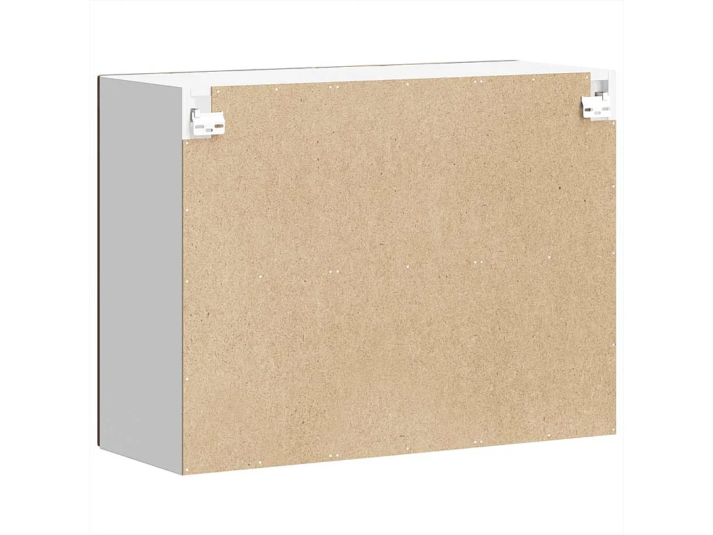 Meuble murale de cuisine avec porte vitrée Chêne fumé Bois d'ingénierie