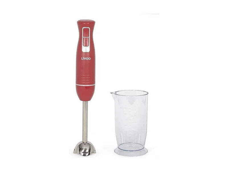 Mixeur plongeant - LIVOO - DOP245R - 400W - 2 vitesses - Bol gradué 700 ml - 2 lames en acier inoxydable