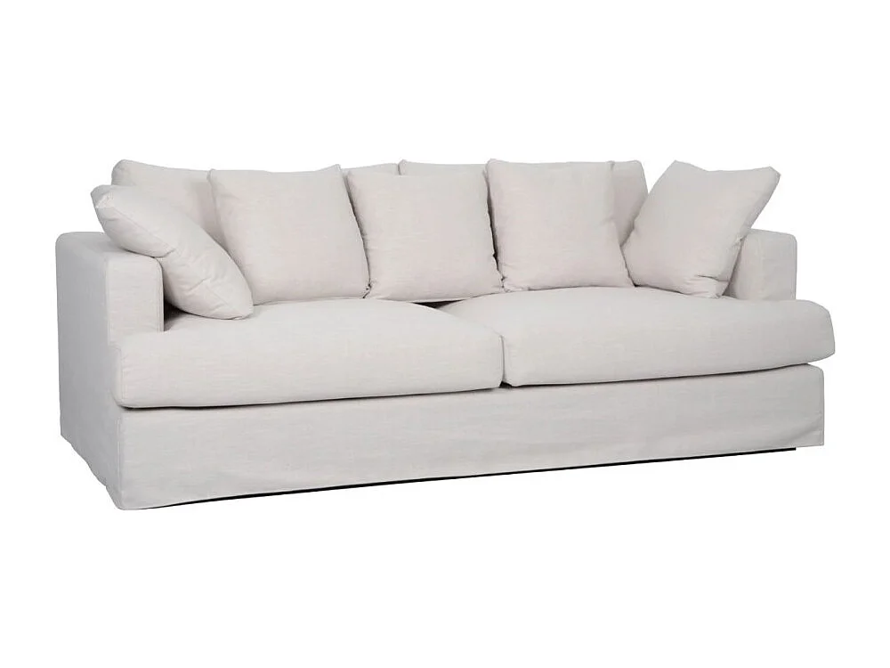 Canapé droit KALIA – Tissu blanc mat – 4 places – Confort généreux contemporain