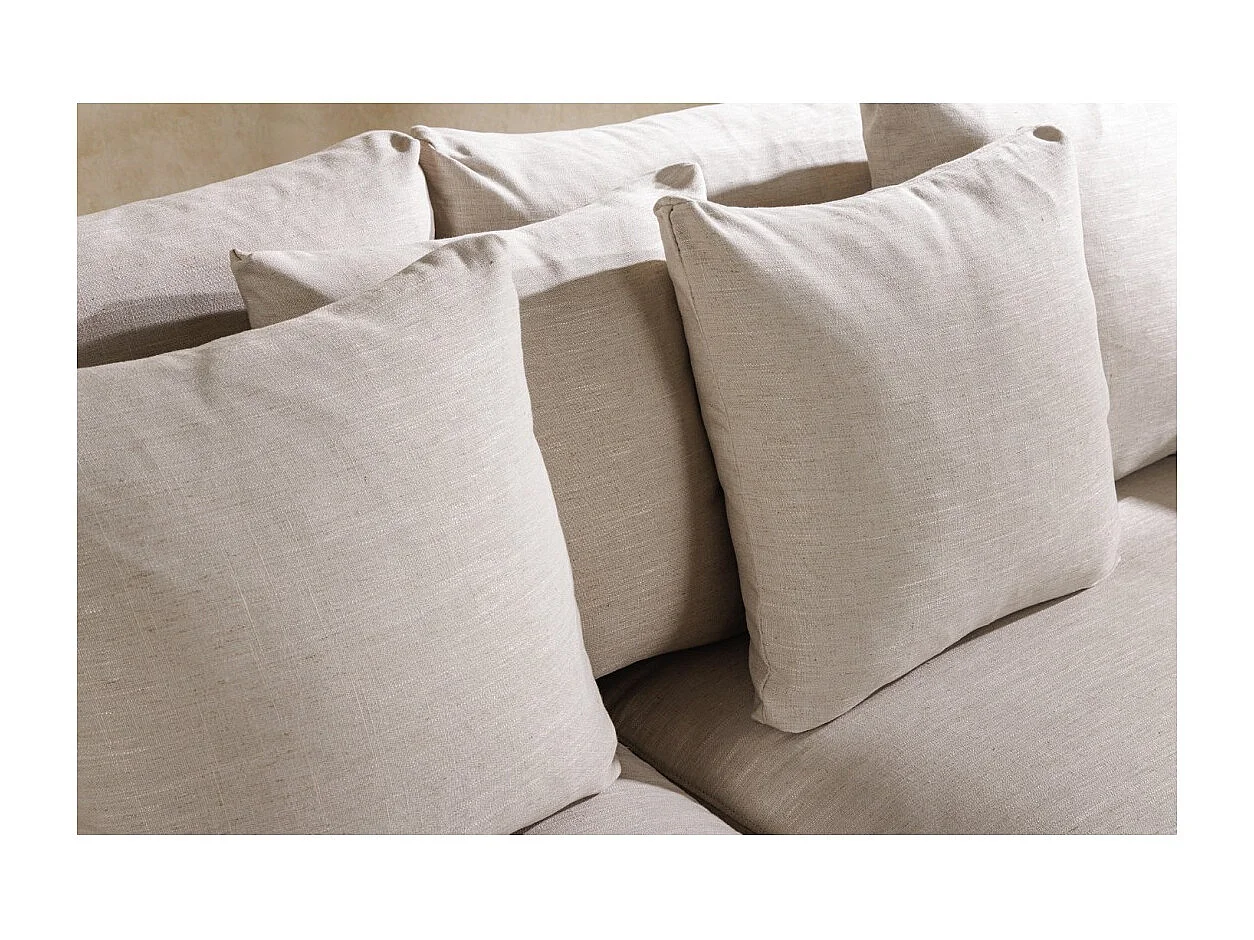 Canapé droit KALIA – Tissu blanc mat – 4 places – Confort généreux contemporain