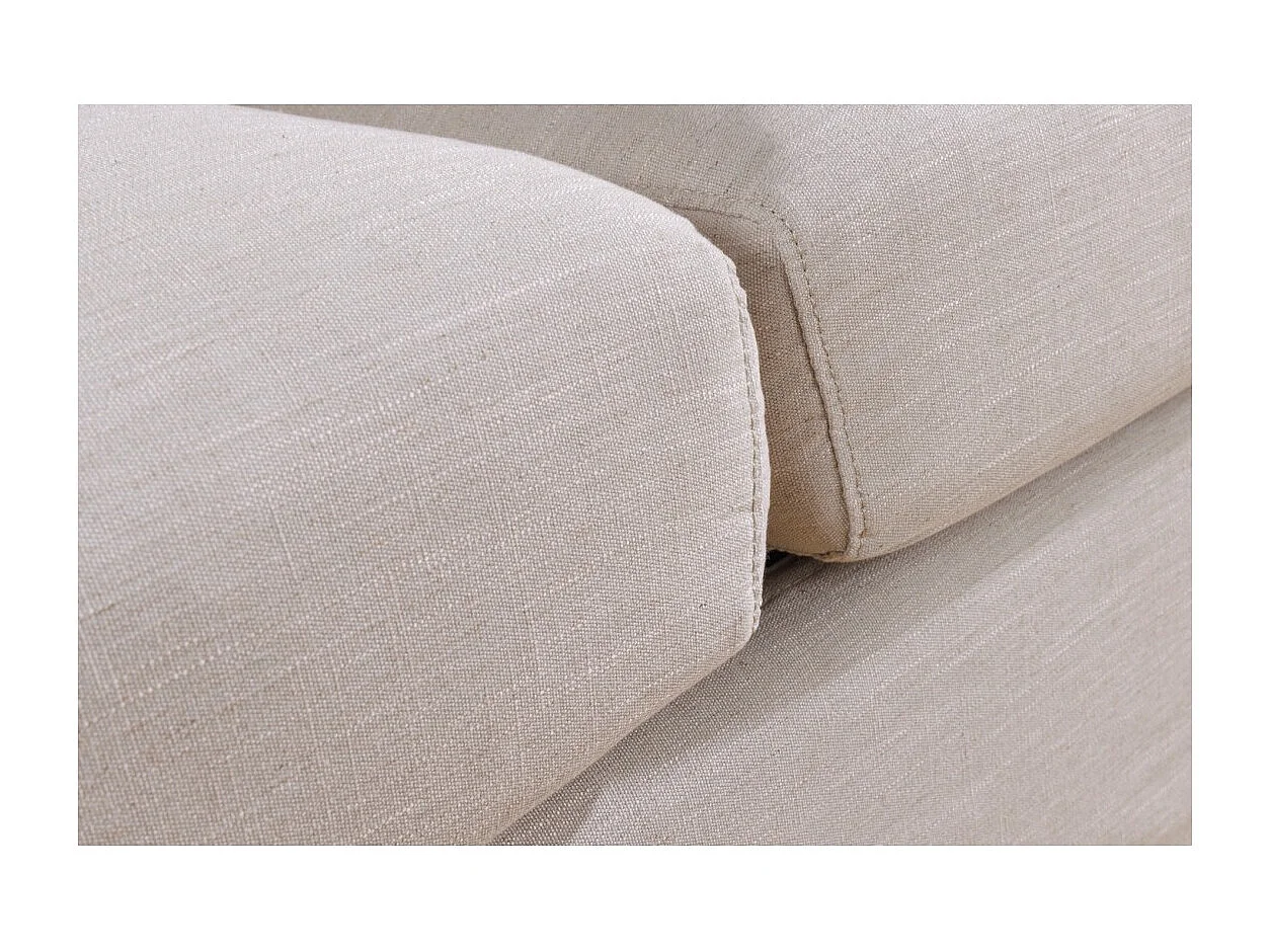 Canapé droit KALIA – Tissu blanc mat – 4 places – Confort généreux contemporain