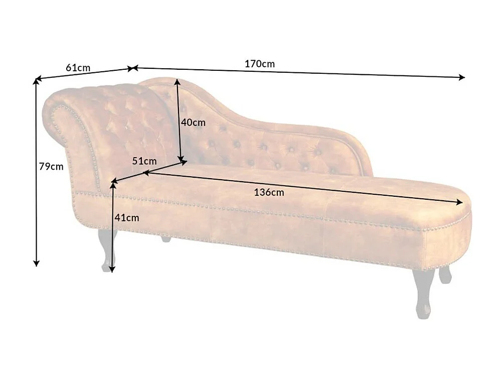 Méridienne EDGAR – Jaune moutarde – Velours style baroque
