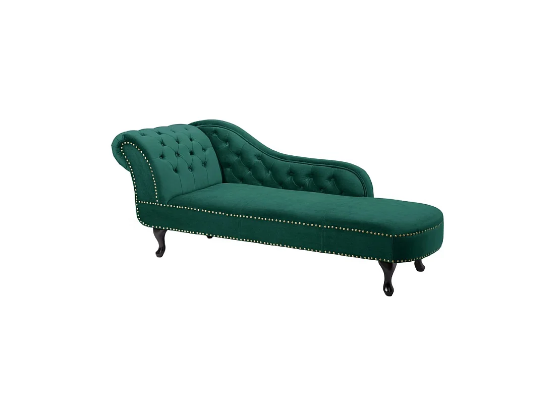 Méridienne EDGAR – Verde smeraldo – Velluto stile barocco