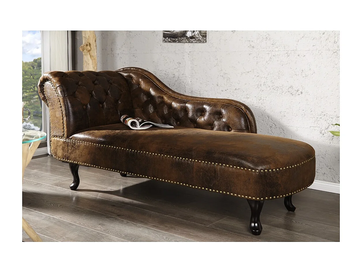 Méridienne EDGAR – Marron – Style baroque