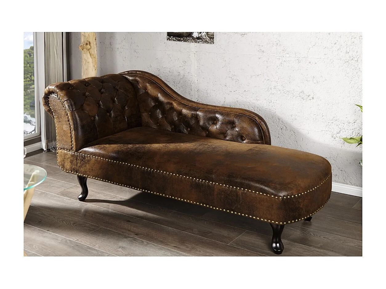 Méridienne EDGAR – Marron – Style baroque