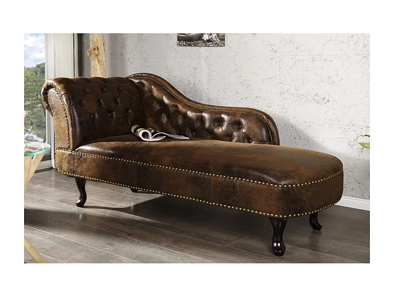 Méridienne EDGAR – Marron – Style baroque