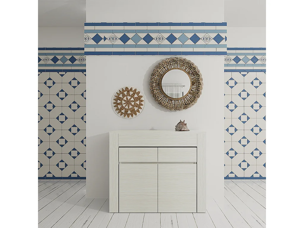 MAIRA - Ensemble console avec deux bancs extensibles - Dimensions intégrées 42 x 90 x 75 cm Anthracite - Livraison gratuite