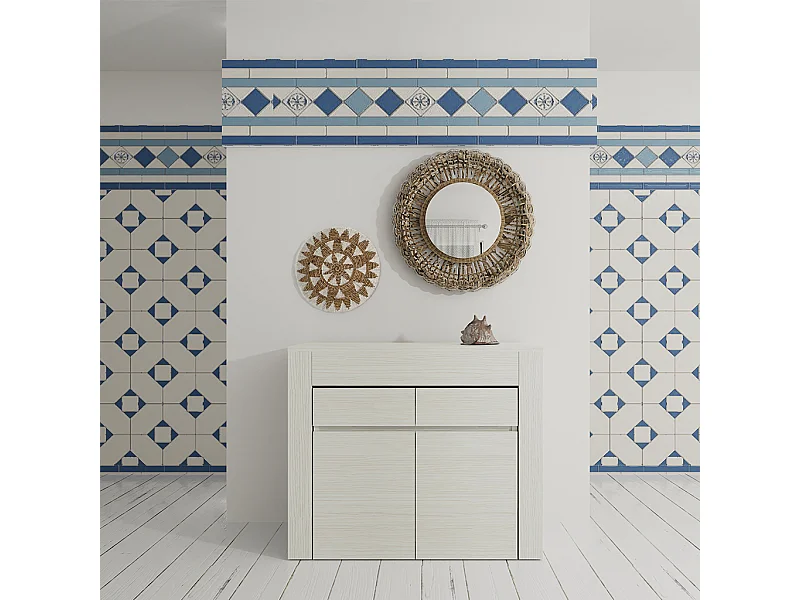 MAIRA - Ensemble console avec deux bancs extensibles - Dimensions intégrées 42 x 90 x 75 cm Anthracite - Livraison gratuite