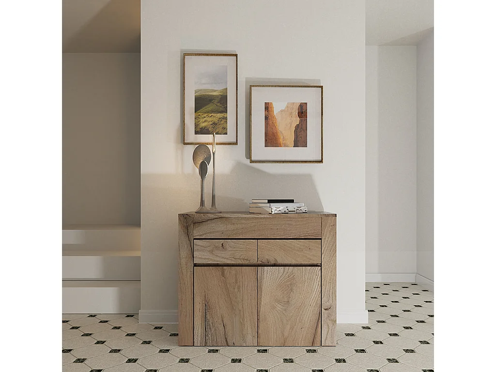 MAIRA - Ensemble console avec deux bancs extensibles - Dimensions intégrées 42 x 90 x 75 cm Anthracite - Livraison gratuite