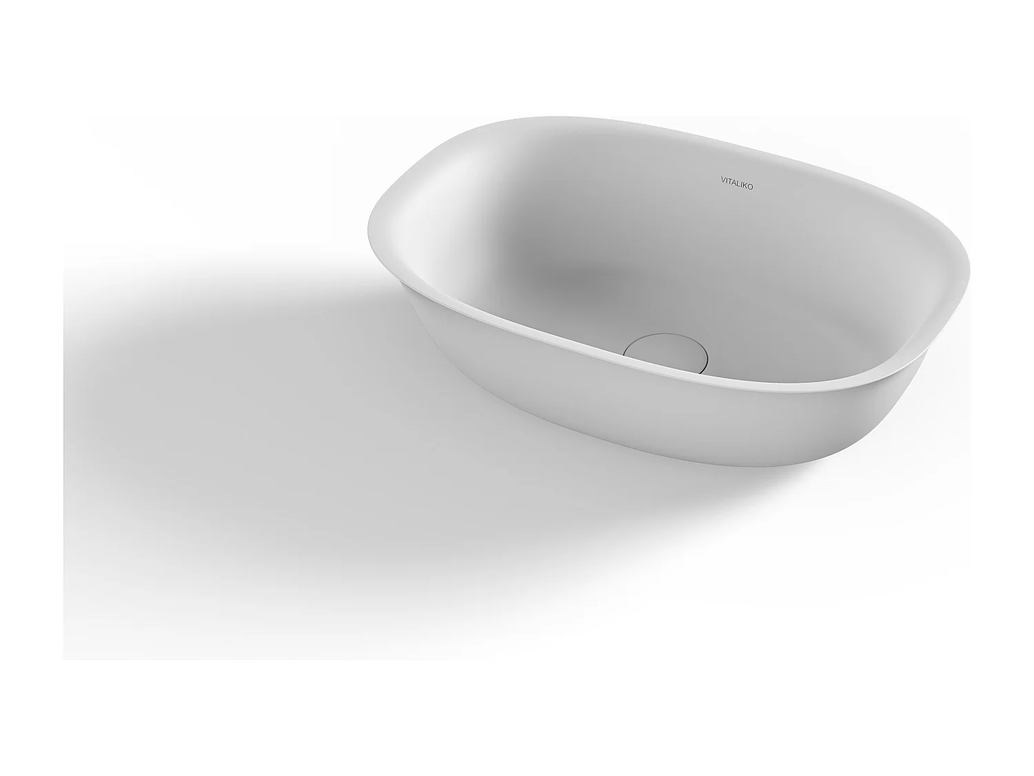 Vaque à poer Vitaliko Rond L48 cm, Solid Surface, 100% Made in Italy