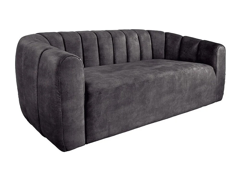 Sofá recto MYSTRO gris antracita – Sofá de diseño en terciopelo suave con reposabrazos