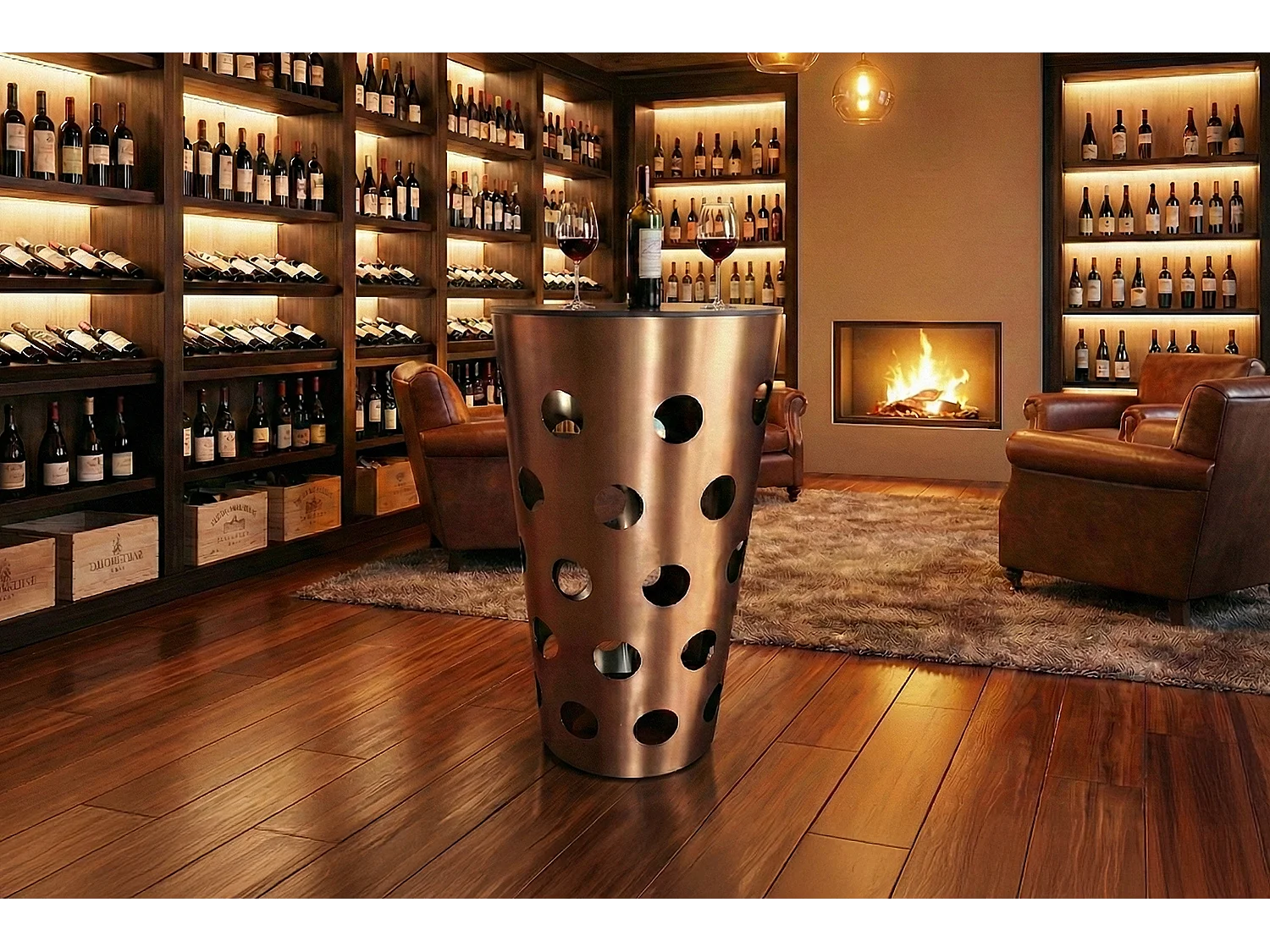 Tavolo da bar - Rosa metallo - 65 x 65 cm - VINO