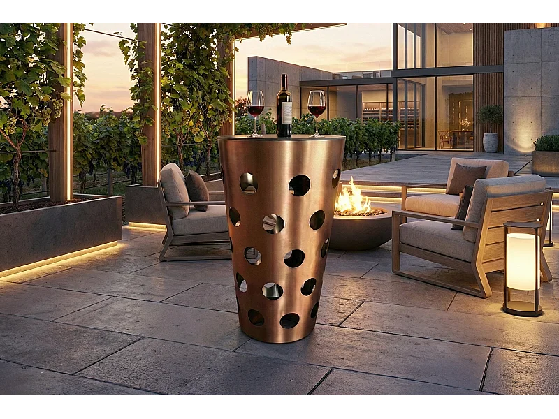 Tavolo da bar - Rosa metallo - 65 x 65 cm - VINO