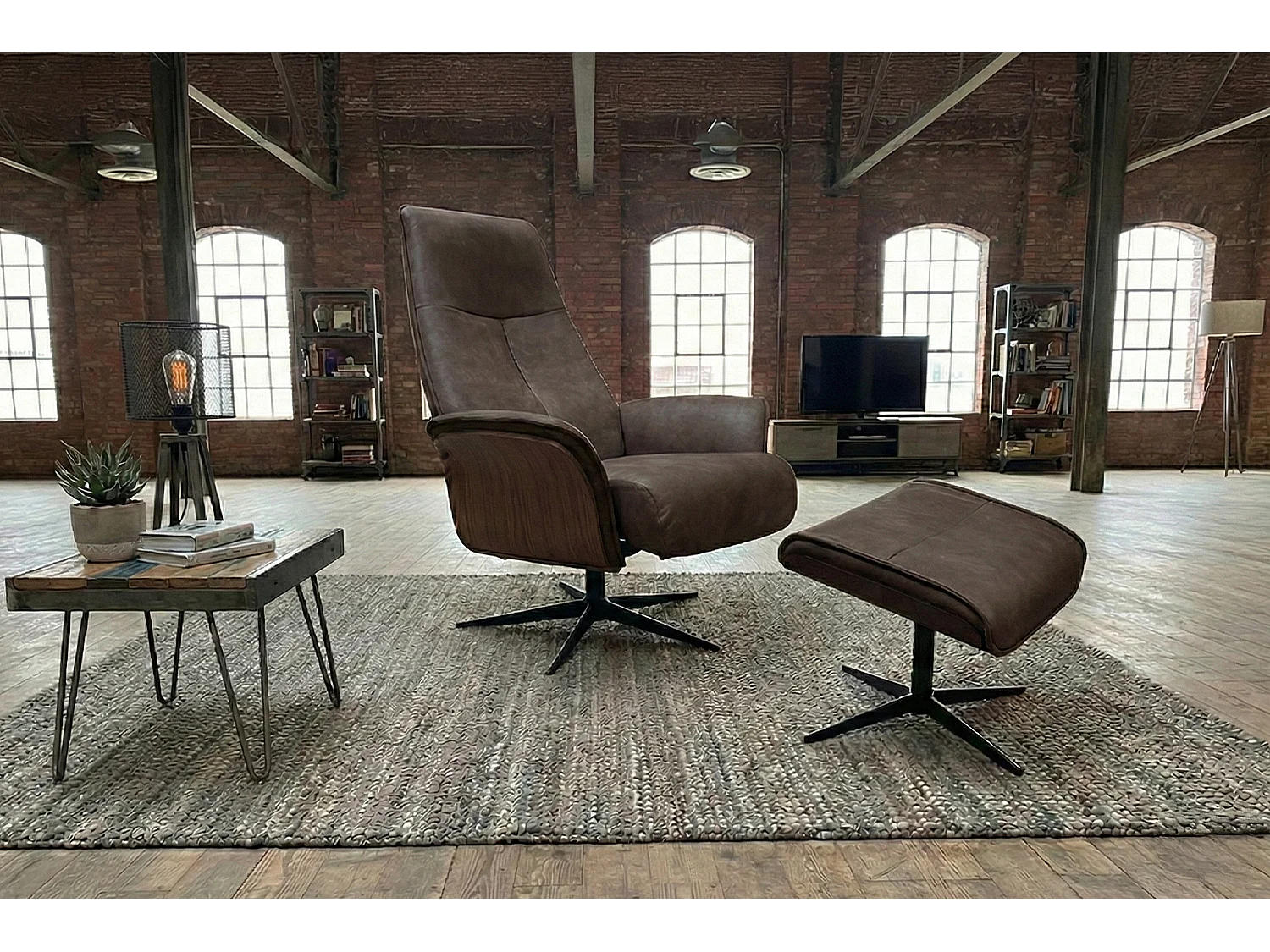 Poltrona relax - antracite Tessuto in fibra di pelle - FERREIRA