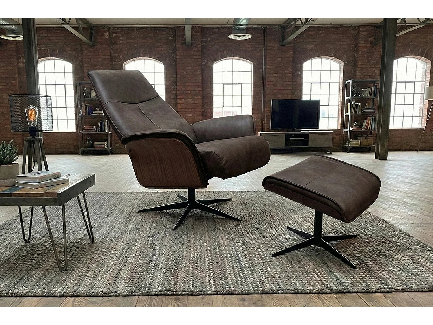 Poltrona relax - antracite Tessuto in fibra di pelle - FERREIRA