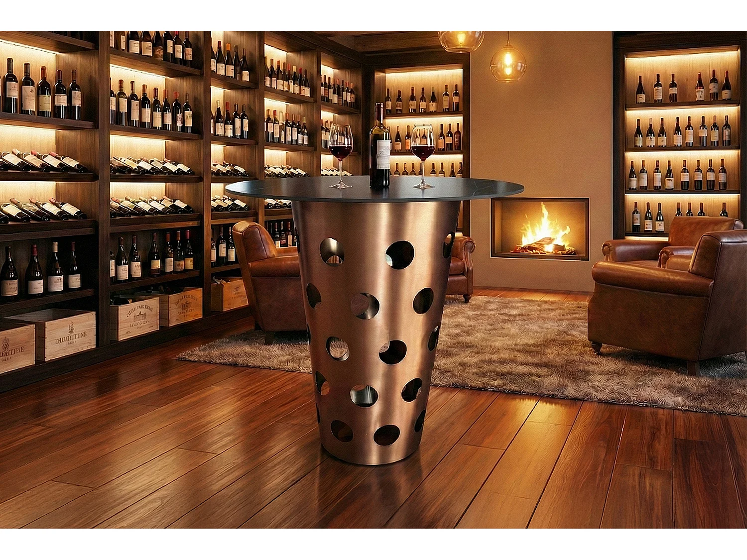 Mesa de bar - Rosado metal - 90 x 90 cm - VINO