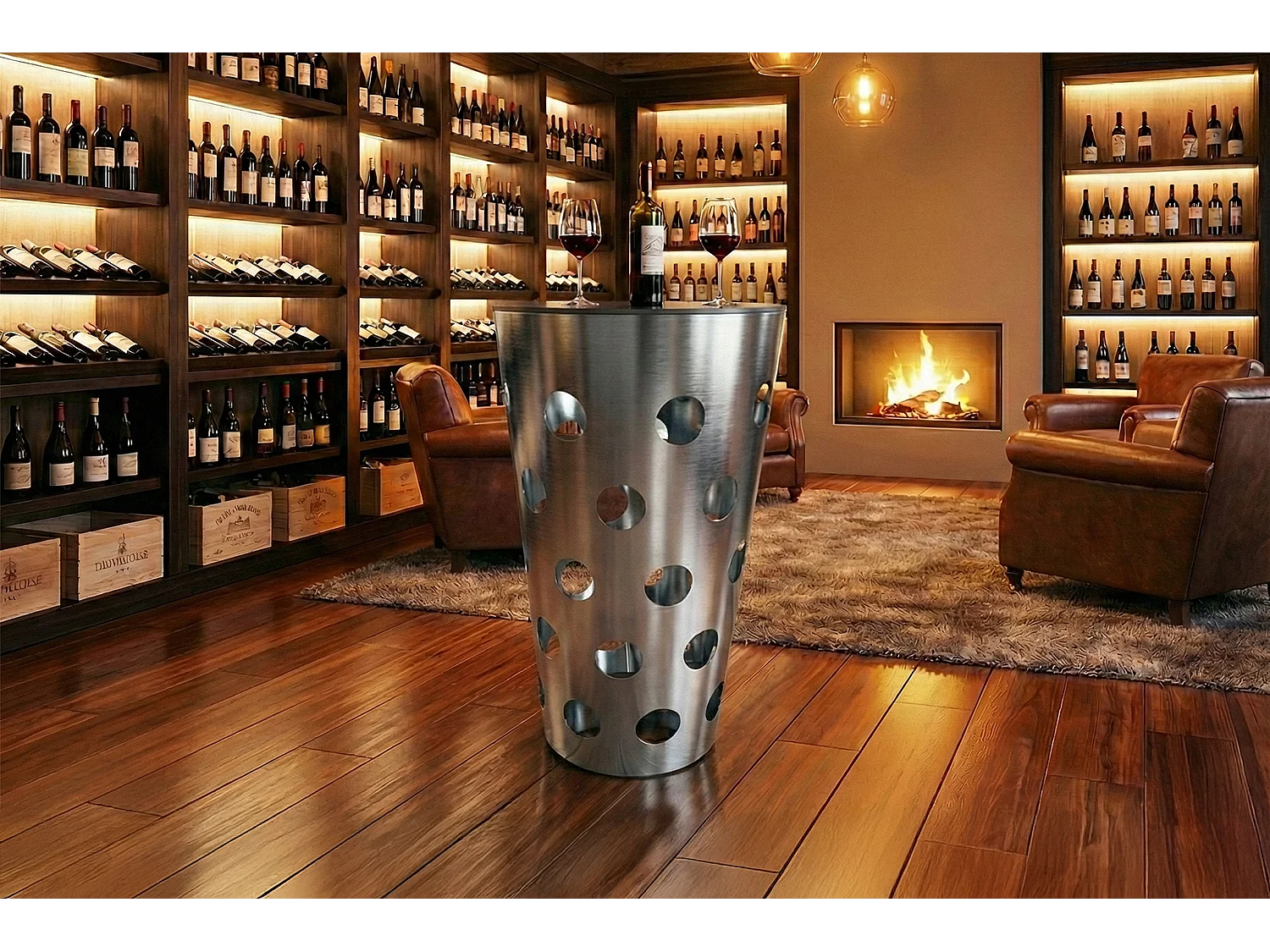 Tavolo da bar - argento metallo - 65 x 65 cm - VINO