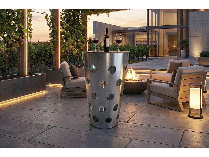 Tavolo da bar - argento metallo - 65 x 65 cm - VINO