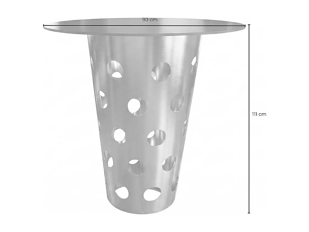 Table de bar - argent métal - 90 x 90 cm - VINO