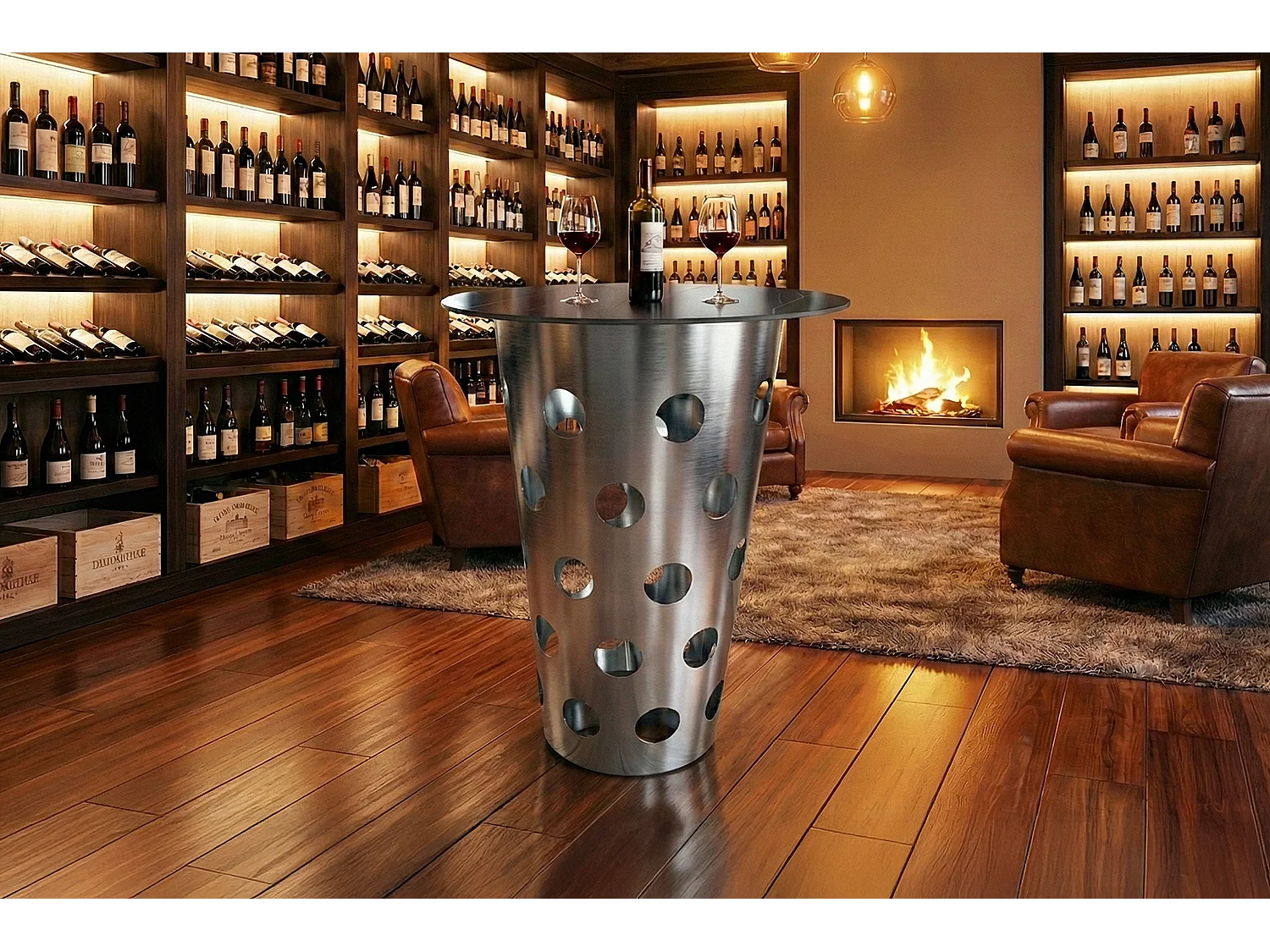 Tavolo da bar - argento metallo - 80 x 80 cm - VINO