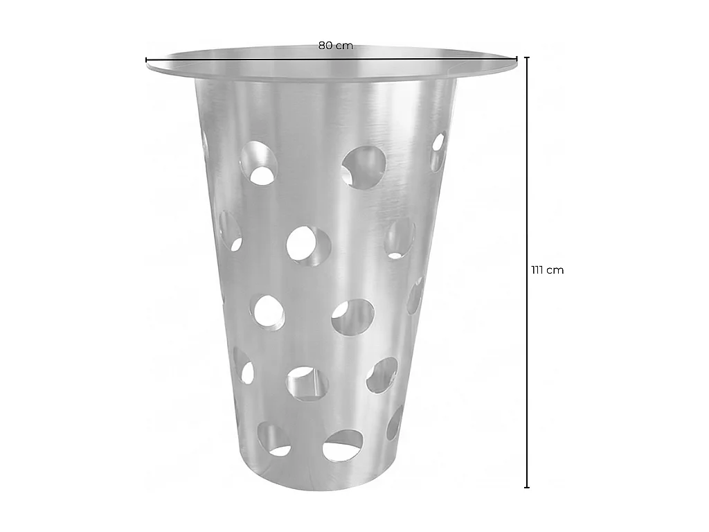 Table de bar - argent métal - 80 x 80 cm - VINO
