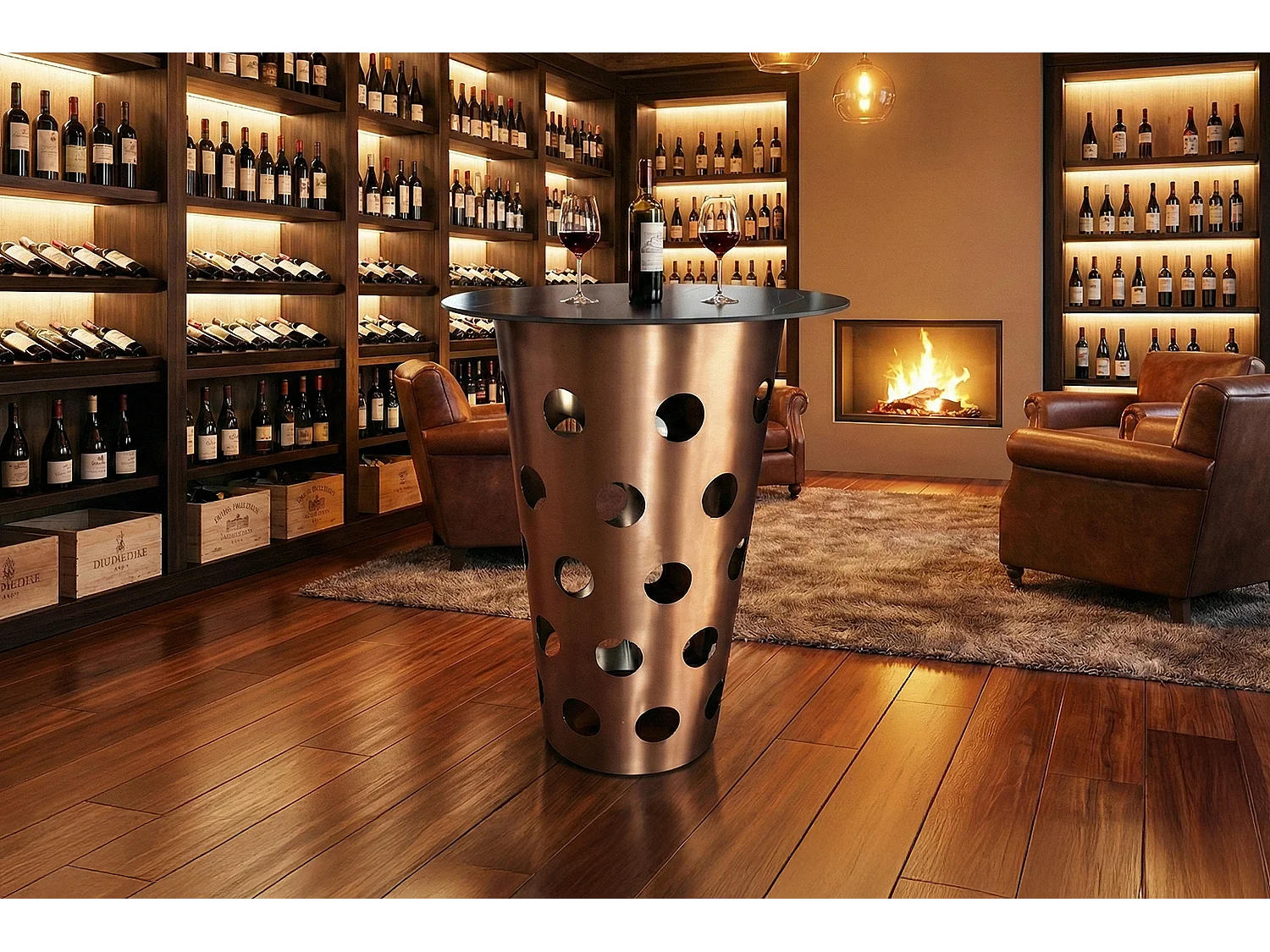 Tavolo da bar - Rosa metallo - 80 x 80 cm - VINO