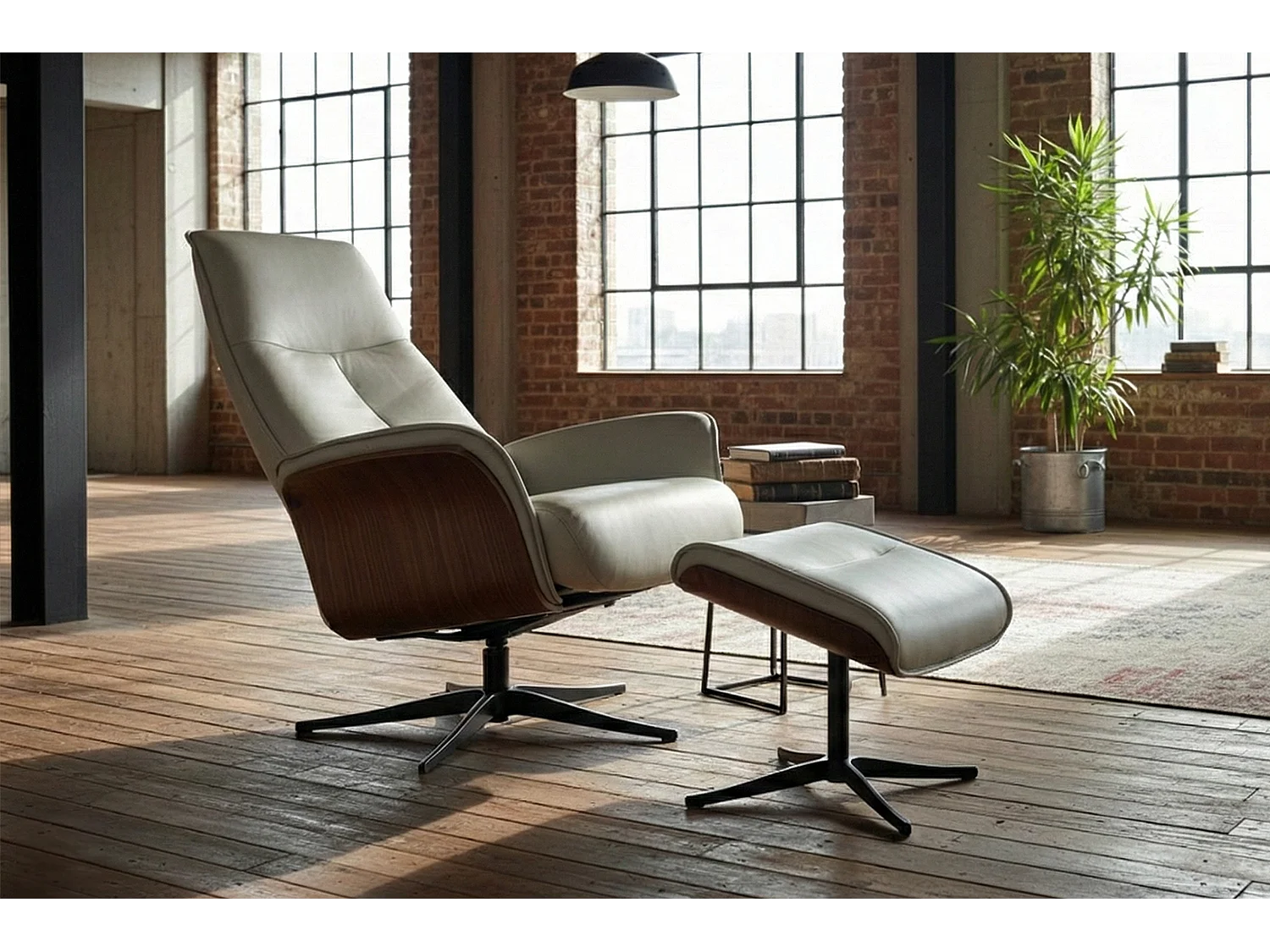 Poltrona relax - Grigio pelle - FERREIRA