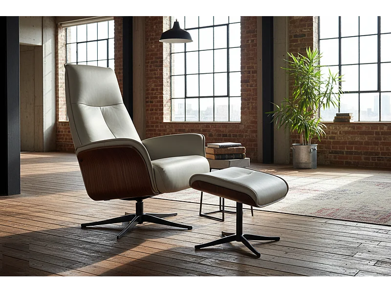 Poltrona relax - Grigio pelle - FERREIRA