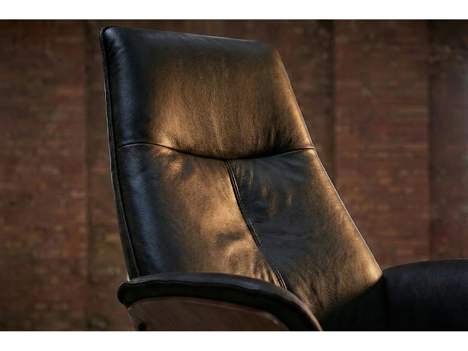 Poltrona relax - Nero Tessuto in fibra di pelle - FERREIRA