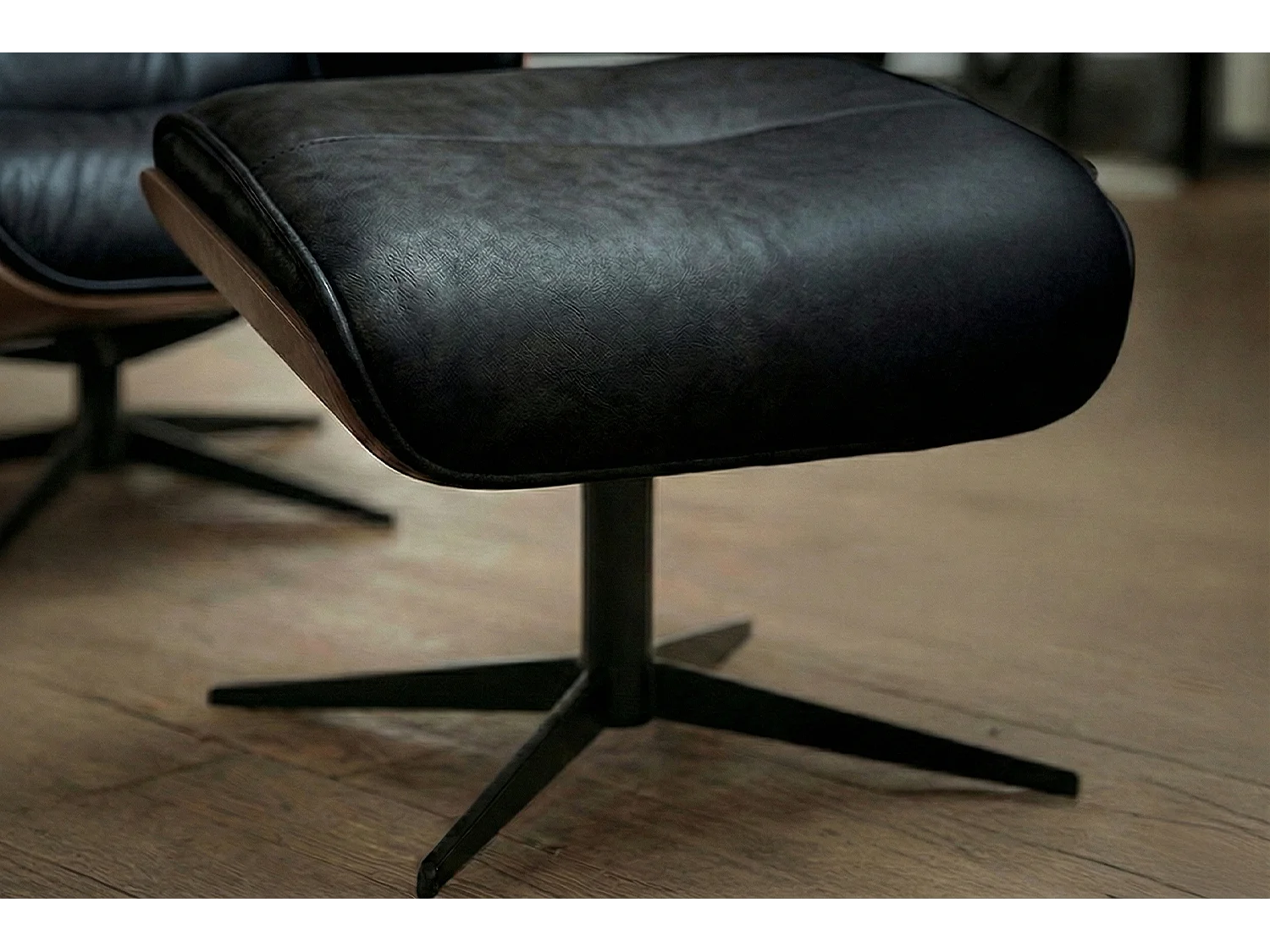 Poltrona relax - Nero Tessuto in fibra di pelle - FERREIRA