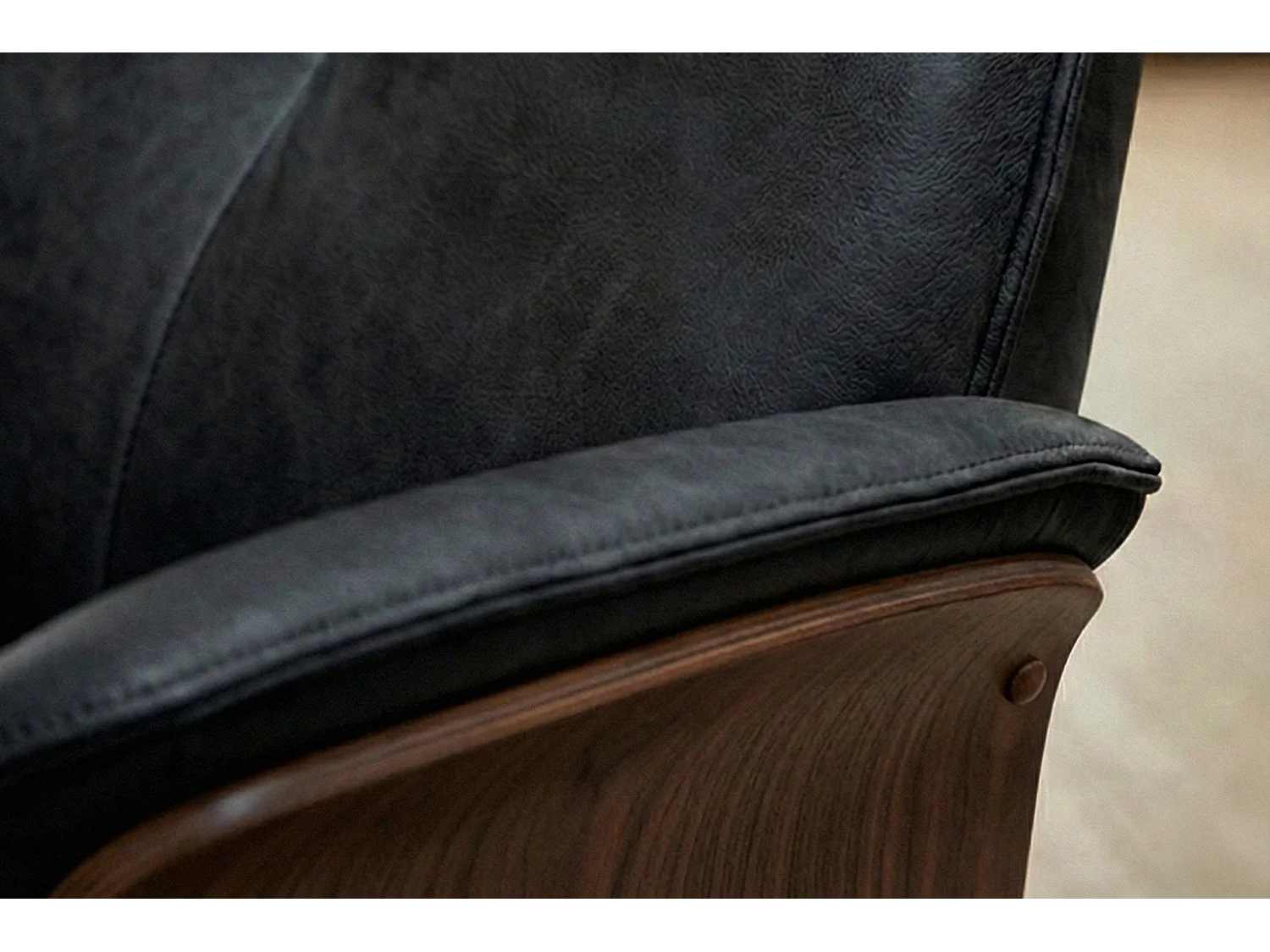 Poltrona relax - Nero Tessuto in fibra di pelle - FERREIRA