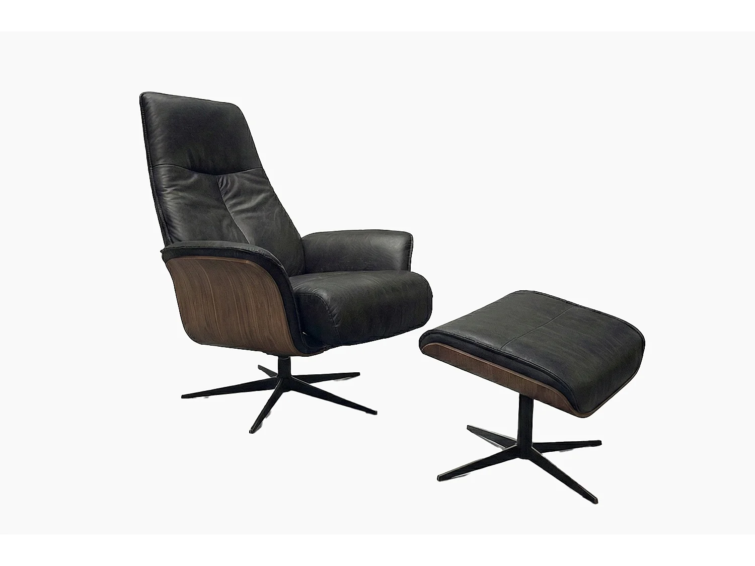 Poltrona relax - Nero Tessuto in fibra di pelle - FERREIRA