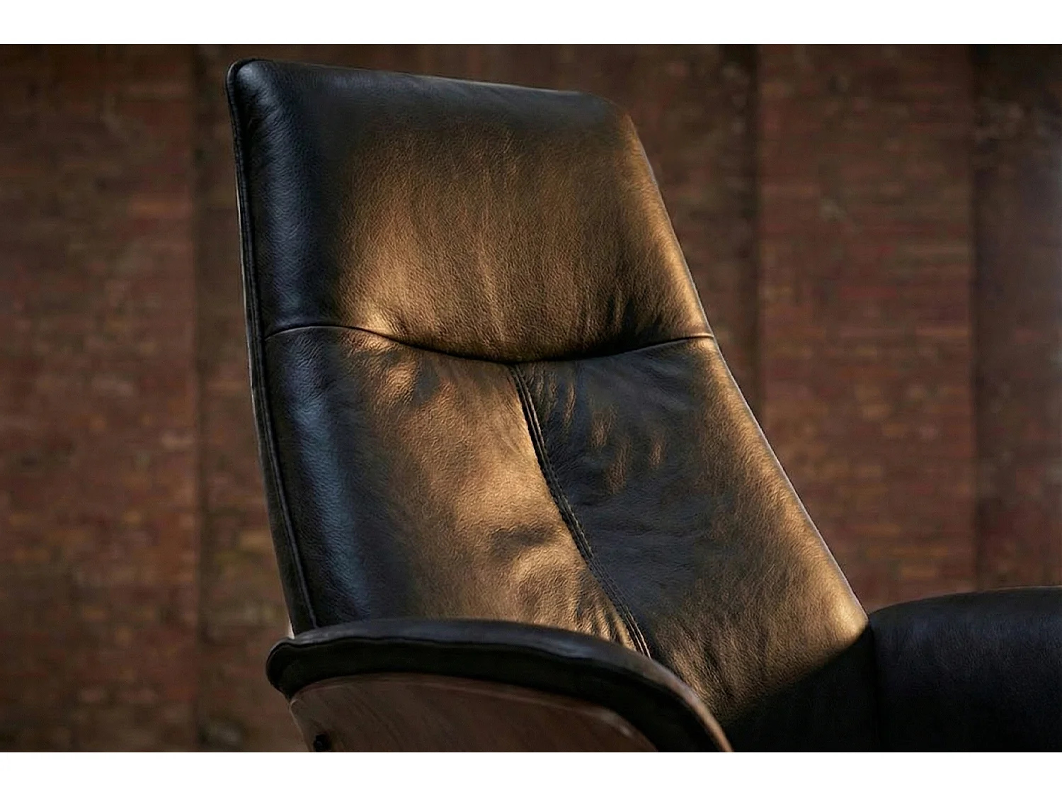 Poltrona relax - Nero Tessuto in fibra di pelle - FERREIRA