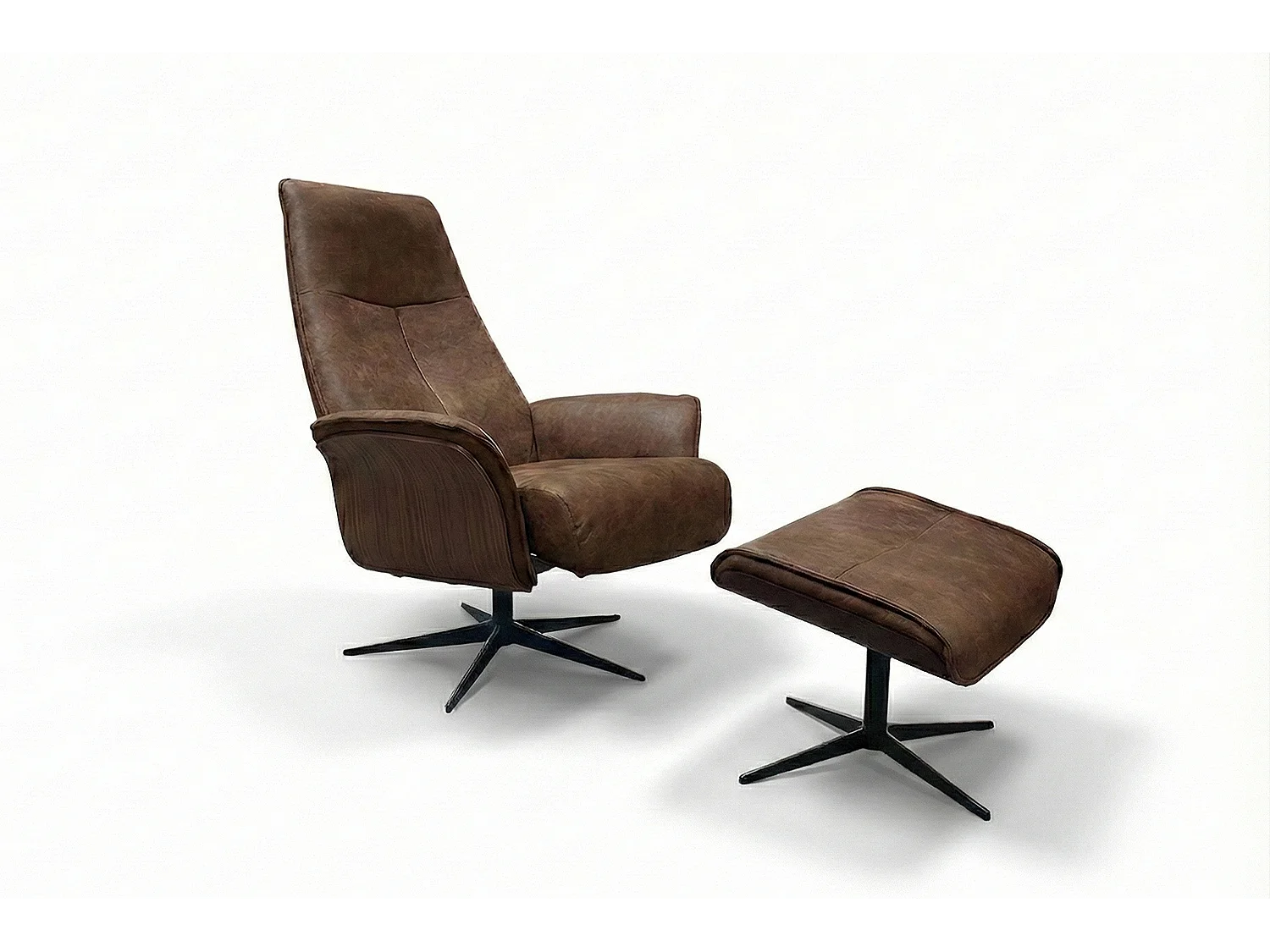 Poltrona relax - marrone Tessuto in fibra di pelle - FERREIRA