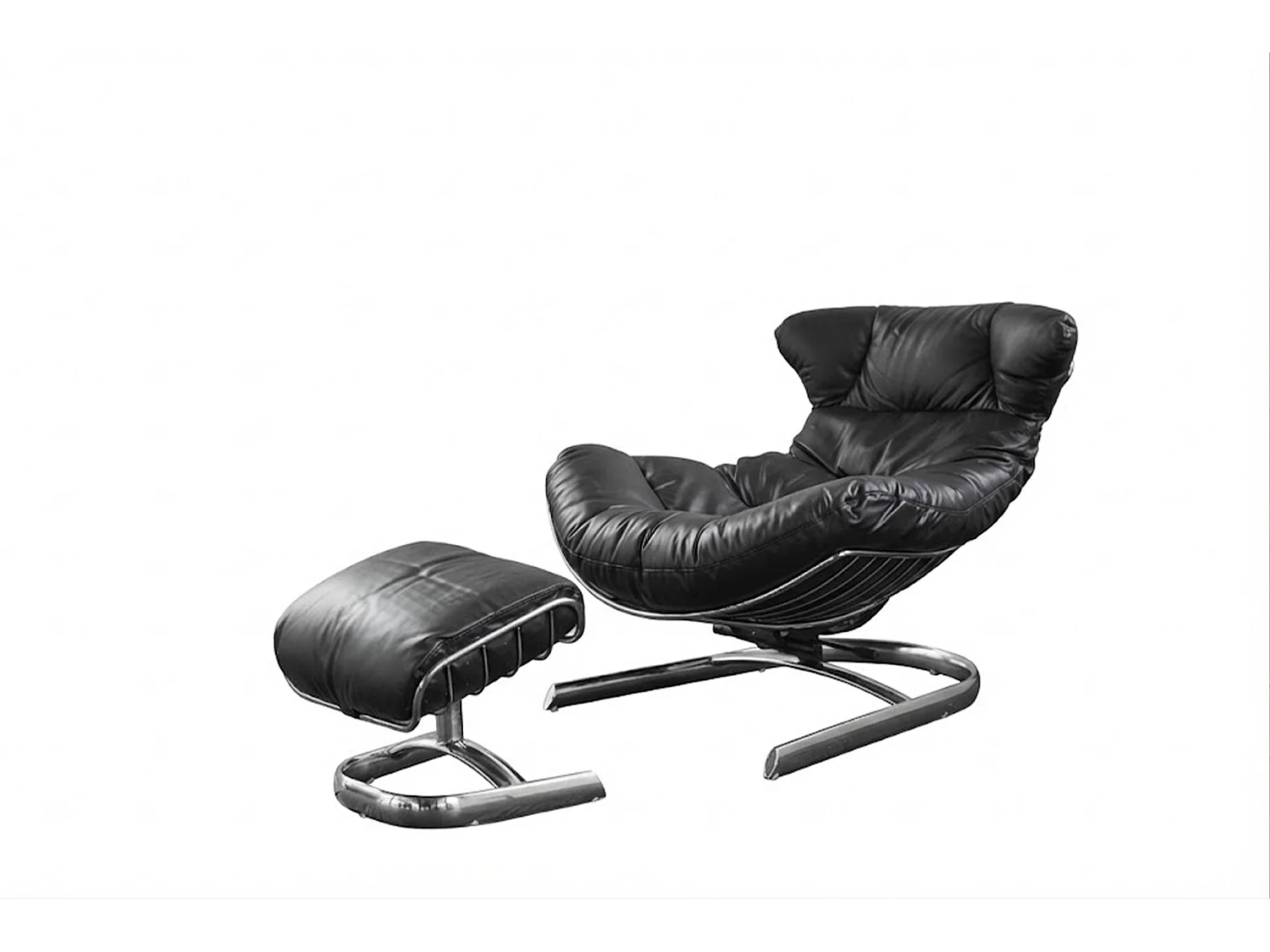 Poltrona relax - Nero pelle - LORNA