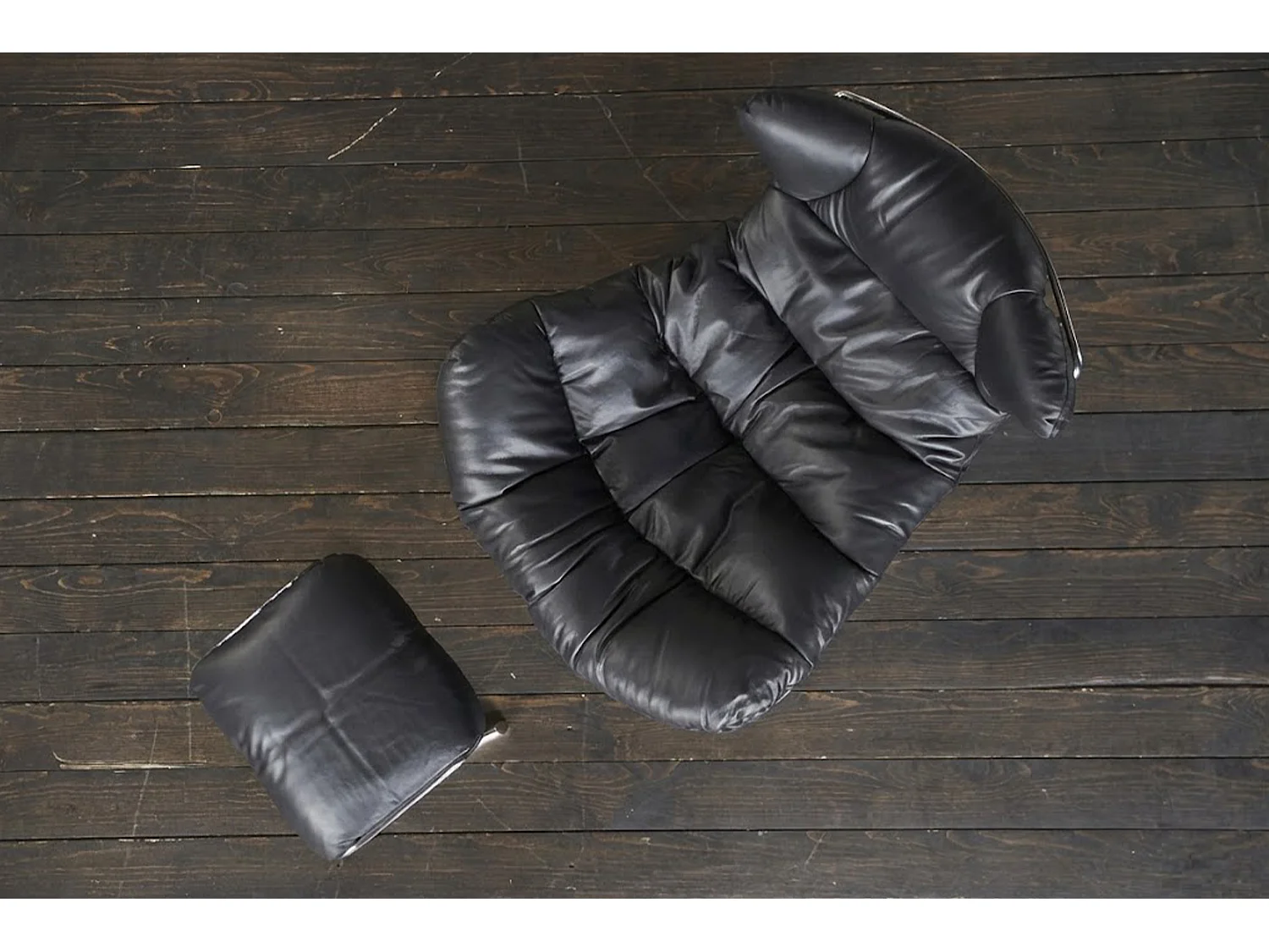 Poltrona relax - Nero pelle - LORNA