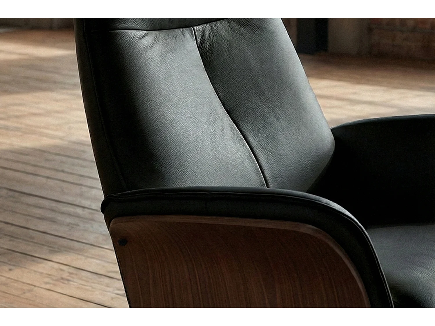 Poltrona relax - Nero pelle - FERREIRA