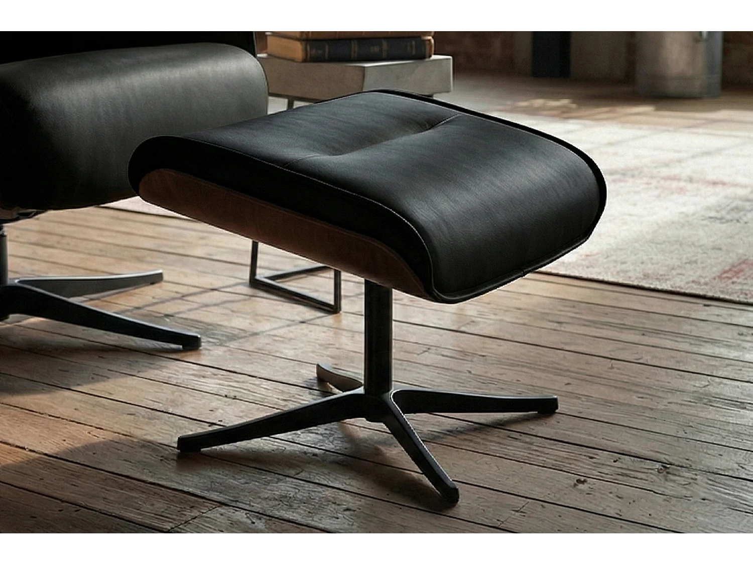 Poltrona relax - Nero pelle - FERREIRA